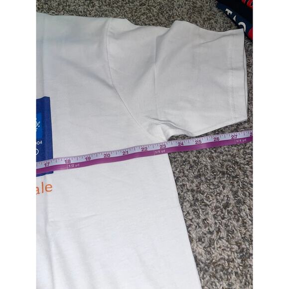 Vintage Olympics Shirt Games Human Scale Wrestling Art Tee 2004 Athens Large - Picture 10 of 11